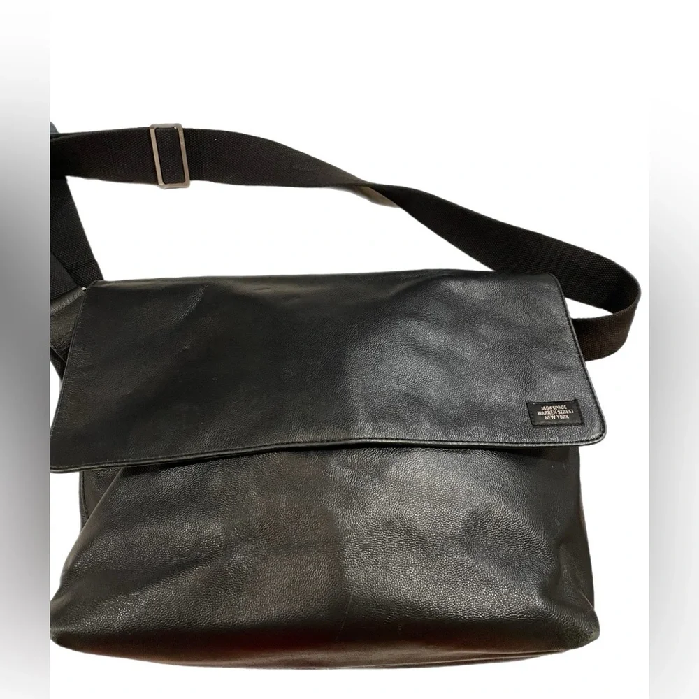 Jack Spade - Men's Pebble Leather Messenger Bag adjustable strap UB 2